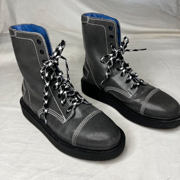 Diesel D-Cage Gray Leather Combat Boots US 9 STOCK: 01775 YPR 276 T8085 - Picture 7 of 16